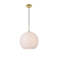thumbnail image 3 of Living District Baxter 1-Light Metal Pendant in Brass and White Finish, 3 of 3