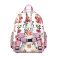 thumbnail image 3 of Vintage tropical floral backpack, lightweight and multi-compartment, featuring Peony, butterflies, and garden blooms, ideal as a birthday gift., 3 of 6