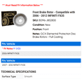 thumbnail image 2 of Front Brake Rotor - Compatible with 2006 - 2012 INFINITI FX35 2007 2008 2009 2010 2011, 2 of 2