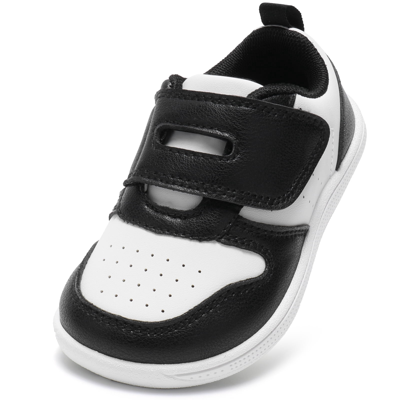 TEAHOO X STQ KIDS Toddler Wide Toe Box Barefoot Shoes Boys Sneakers Zero Drop Kid Tennis Running Shoes Lightweight Non-Slip First Walking Shoe Outdoor Activities School Black White Toddler Size 8