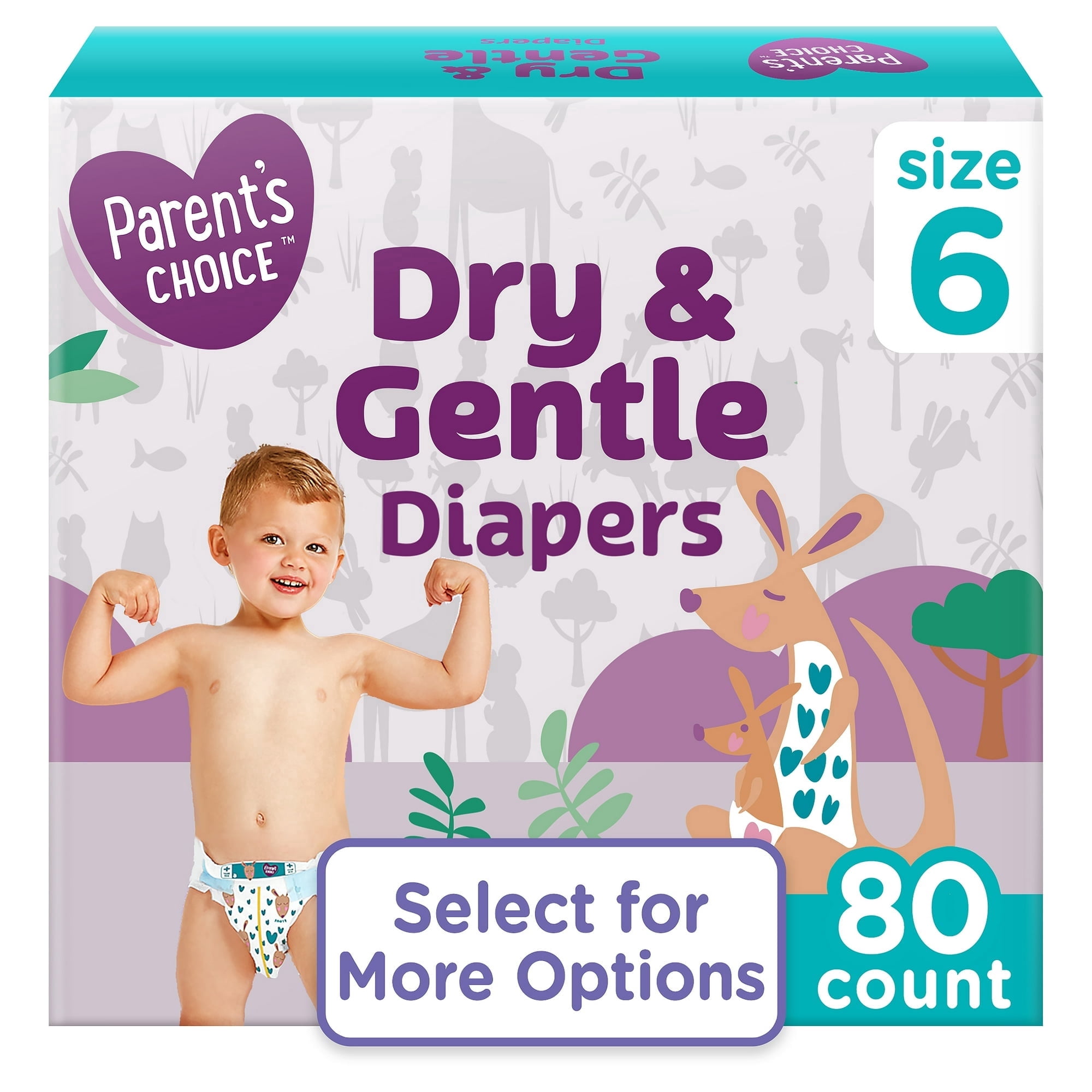 Dry & Gentle Diapers Size 6, 80 Count (Select for More Options)