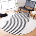 thumbnail image 2 of SAFAVIEH Montauk Amadine Striped Cotton Area Rug, Ivory/Black, 6' x 6' Round, 2 of 11