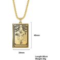 thumbnail image 7 of Skeleton Tarot Card Necklace Stainless Steel Amulet Marigold Tarot Card Major Arcana Necklaces for Women Men, 7 of 7