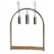 Caitec 301 12 in. Large Stainless Steel Swing with Natural Wood Perch