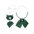 thumbnail image 3 of Corbata de lazo de doble capa ajustable de satén para camisa de uniforme para mujeres Inspire Chic, verde oscuro, talla única, 3 of 5