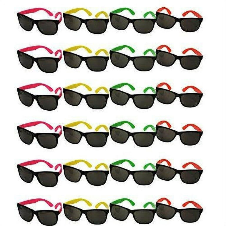 48 Pack Retro Party Sunglasses Bulk for 80s and 90s Birthday