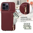 thumbnail image 4 of Nalacover RFID Blocking Wallet Case for iPhone 16, Shockproof PU Leather Magnetic Button Zipper Purse Card Slots & Kickstand Crossbody Phone Case with Shoulder & Wrist Strap,Winered, 4 of 9