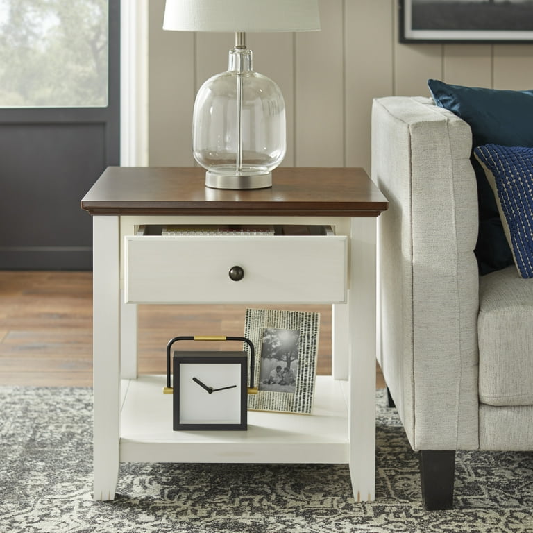 TMS Traditional Charleston Square End Table, Two-Tone Wood