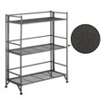 thumbnail image 2 of Xtra Storage Three-Tier Wide Folding Metal Shelf with Textured Gray Metal Frame, 2 of 8