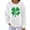 White, variant on St Patricks Day Long Sleeve Shirt Women Plus Size Green Pullover Tops Crewneck Holiday Irish Themed Tee Shirts Ribbed Knit Holiday Blouses