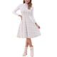 thumbnail image 2 of Vestido Tweed INSPIRE CHIC sin mangas con escote cuadrado, vestido de corte A con estampado de cuadros, color blanco, 2 of 5