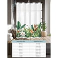 thumbnail image 6 of No Hook Shower Curtain with Snap in Liner Tropical Plant Shower Curtain -Fabric Waterproof Inner Liner, Watercolor Floral Shower Curtains Washable 72"x78", 6 of 9