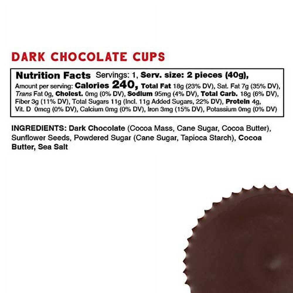 (Pack of 12) Free2b Dark Chocolate Sunflower Butter Sun Cups, 2 cups - 1.4 oz