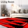 thumbnail image 2 of ODIKA 3'x5' Machine Washable Non-Slip Area Rug, Nordic Fir Forest Plaid Motif Yuletide High Traffic Rug with Pad, Red, 651640, 2 of 8