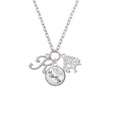 thumbnail image 2 of Delight Jewelry Silvertone Small Gelato Script Initial - K - Let Things Go Fall Zoey Charm Necklace, 28", 2 of 4