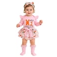 thumbnail image 2 of MAIHAN My First Easter Baby Girl Outfit Short Sleeve Romper Tutu Skirt Shorts Set Cute Bunny Clothes,Easter Outfit Baby Girl(Pink#03,9_12 Months), 2 of 8