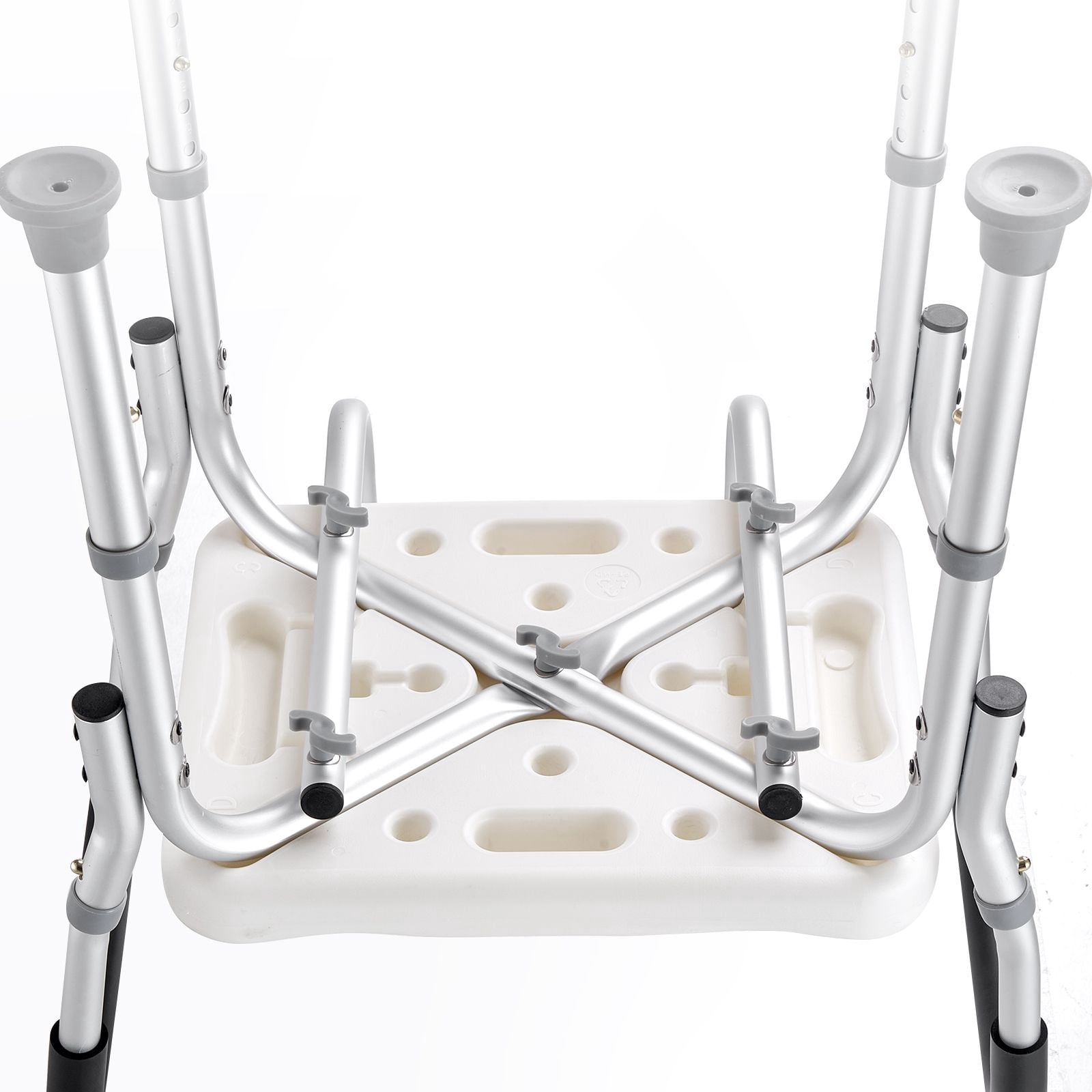 Shower Chair with Armrests & Backrest, 350 lbs Capacity, Adjustable Height 15.35-20.47", Non-Slip, for Seniors Disabled