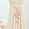 thumbnail image 2 of Adjustable Curtain Tie Backs with Camellia Flower and Pearl Tassel Decorative Window Curtain Holder Sheer Curtain Tieback Satin Rope Cord for Living Room Bedroom Window Treatment Decor, 2 of 5