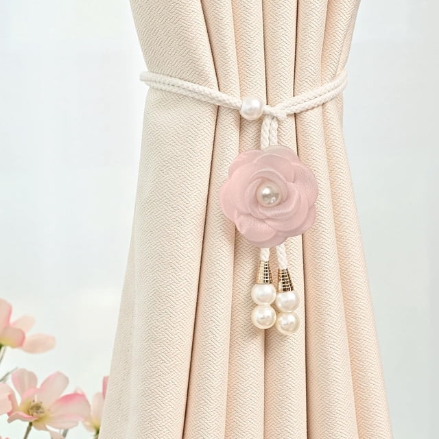 Embrasses de Rideaux Camellia Accessoires et Déco de Rideaux Corde de Liage à Perles pour Rideau Transparent Moderne Concis Embrasses de Rideaux Ajustables