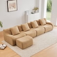 thumbnail image 2 of Miekor Furniture L-Shaped 4-Seat Boneless Sofa,Teddy Fabric No Assembly Required Curved Armrest,Anti-slip Design, Assembly Chaise,32D High Density Sponge Full Compression Vacuum Packag,For Stu No9533, 2 of 9