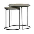 thumbnail image 2 of Rina Concrete and Black Metal 2 Piece Nesting End Table Set, 2 of 7
