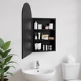 thumbnail image 2 of FENGXIH Arched Bathroom Mirror Medicine Cabinet Modern Arched Wall Mounted Storage with Adjustable Shelf Black, 2 of 10