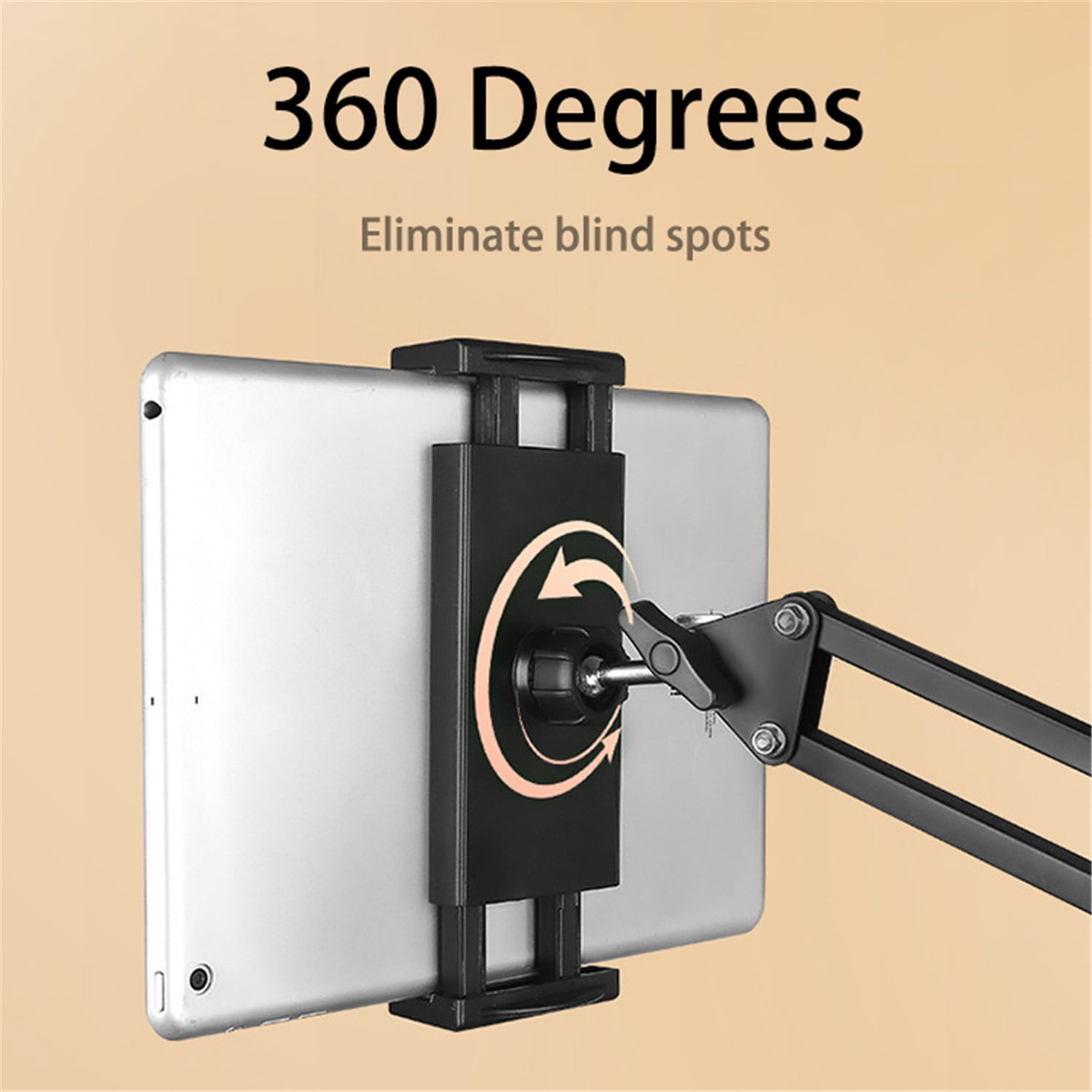 Adjustable Tablet Stand & Phone Holder for Desk and Bed – 360° Flexible Arm, Dual Clamps, Heavy-Duty Carbon Steel iPad Holder Mount for 4-13" Devices, Hands-Free for Cooking, Reading, Video Calls