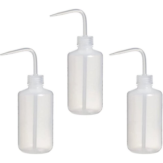 Paquete de 3 botellas de lavado de seguridad de 250ml con boca estrecha, tapas de botellas de agua para condimentos exprimibles de plástico