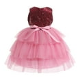 thumbnail image 4 of URMAGIC 2-10T Little Girls' Sequin Mesh Tull Dress Kids Sleeveless Princess Pageant Party Evening Formal Ball Gow, 4 of 8