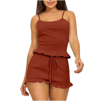 ZMJ Women's 2-Piece Pajama Set - Short Sleeve Top & Shorts Lounge Set