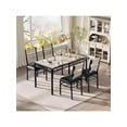 thumbnail image 1 of Bingirl Home Dining Table Set For 4 Wood Kitchen Table With 4 Upholstered Chairs Kitchen Table Chairs Set Of 4 W/Collision Angle For Small Space Dining Room Apartment, 1 of 6
