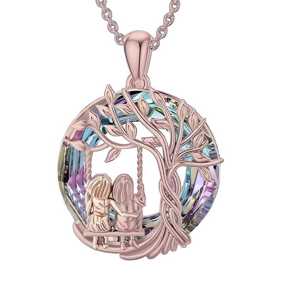 DESIGNICE Tree of Life Pendant,Symbol of Personal Growth Jewelry Gift with Chain Necklace for Sisters and Friends