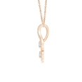 thumbnail image 2 of ANGARA Natural Two Stone Floating Diamond Drop Pendant in 14K Rose Gold for Women (Size-2.5mm| Color-H| Clarity-SI2) | April Birthstone, Anniversary, Jewelry Gift for Women | Natural Diamond Necklace, 2 of 8