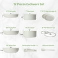thumbnail image 2 of Bigleap Pots and Pans Set Non Stick, 12-Piece Induction Kitchen Cookware, Oven-Safe, Stackable RV Cookware with Removable Handle, 2 of 7