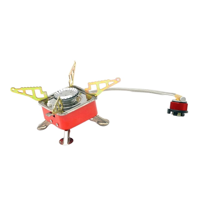 Estufa de gas para acampar Válvula ajustable Solo quemador para barbacoa Senderismo Cocina Adaptador de tubo rojo kusrkot estufa de campamento