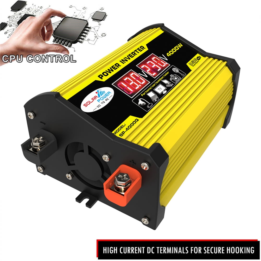 Apexeon Portable Inverter 4000W, Car Power Inverter, DC12V to AC110/220V Transformer, Modified SineWave Inverter with Dual USB, LED Display