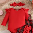 thumbnail image 6 of Ulanda Baby Girl Christmas Clothes Plaid Outfits Long Sleeve Romper Overall Skirt Dress Cute Newborn Outfit (Red, 0-3 Months), 6 of 6