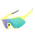 thumbnail image 4 of Gafas de sol para bicicletas, soporte nasal ajustable a prueba de viento, arena y rayos ultravioleta, marco amarillo de gafas deportivas, 4 of 10