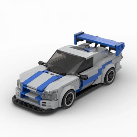 GTR R34 330pcs Assembled Skyline Series Building Block Speed Champion Sports Car Model Creative Boy Assembly