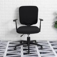 thumbnail image 4 of Housse de Chaise de Bureau Imperméable polyester Extensible Universelle Lavable Protectrice Noire, 4 of 9