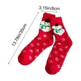 thumbnail image 3 of CuiLiyq Christmas Cartoon Socks, A Pair of Plush Warm Christmas Socks, Fall and Winter Warm Floor Socks for Home Holiday Party Decorations (B), 3 of 6