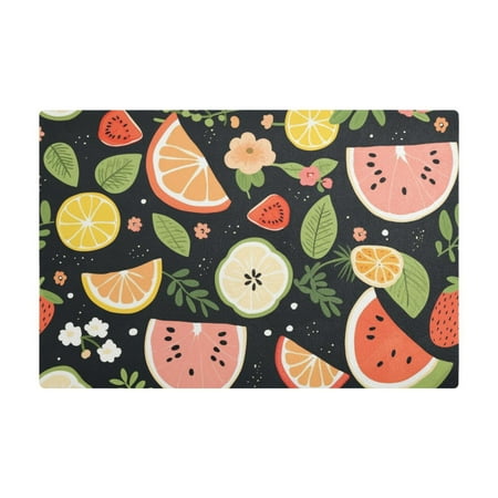 

Dish Drying Mat Microfiber Kitchen Dish Pad Counter Absorbent Drainer Rack 12 x18 Orange Leaf Strawberry Watermelon