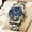 Gold Blue, variant on OLEVS Automatic Watches for Mens Skeleton Mechanical Self Winding Chronograph Calendar Classic Dress Moon Phase Multifunction Mens Wrist Watches Luminous Waterproof Stainless Steel Reloj Para Hombre