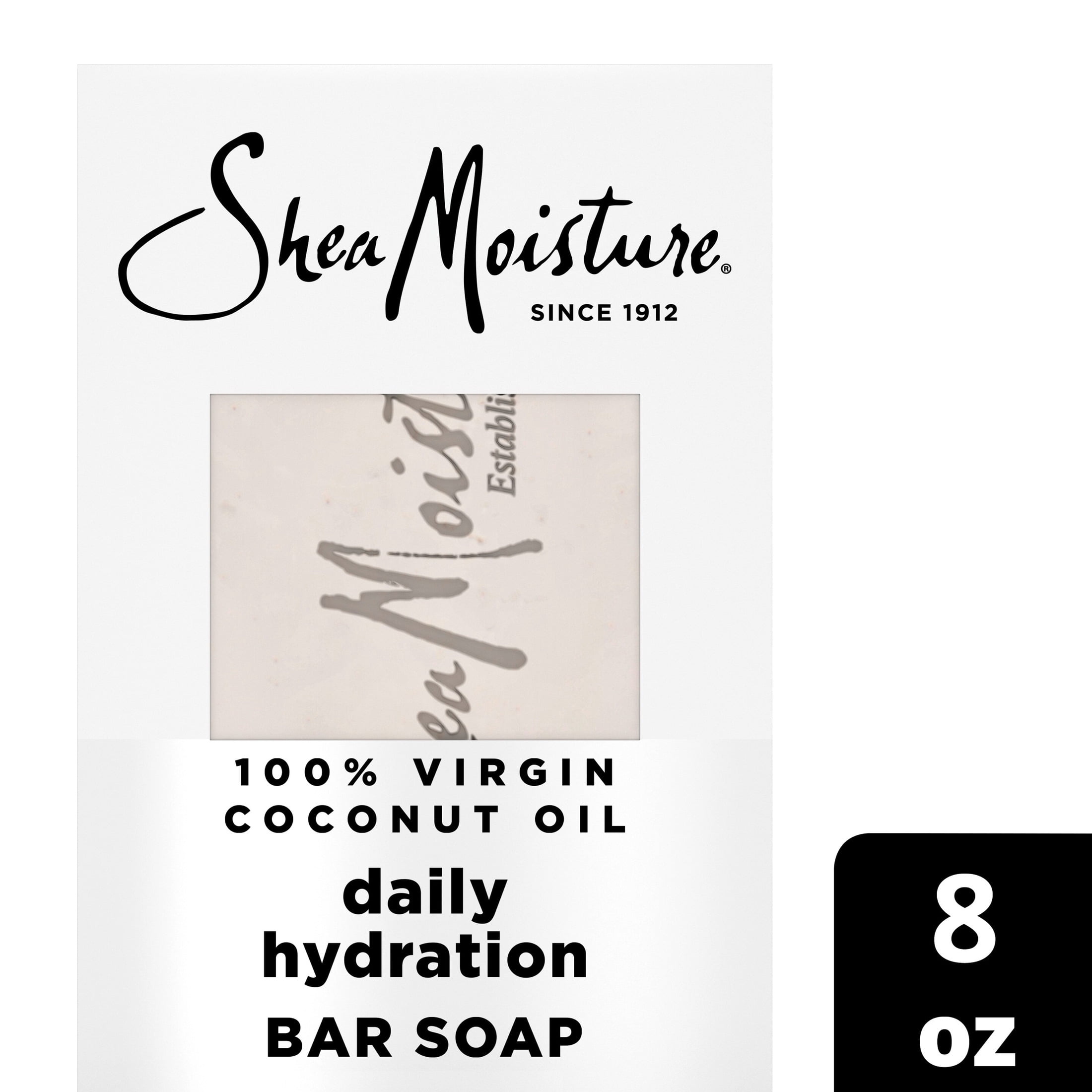 (2 pack) SheaMoisture Bar Soap Nourish And Replenish Skin 100% Virgin Coconut Oil Daily Hydrating Bar Soap With 24h Shea Moisture Nutrients For Healthy, Glowing Skin, 8 oz