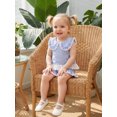 thumbnail image 5 of BemeyourBBs Toddler Baby Girl Summer Clothes Cute Infant Baby Girls Plaid Gingham 2 Piece Outfits Sleeveless Doll Collar Vest Tank Tops Ruffled Shorts Set Toddler Girls Summer Outfit, 5 of 9
