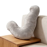 Seahorse Contoured Support Pillow, Soft Gray - Full-Body Pillow for Pregnancy, Back Pain Relief and Relaxation