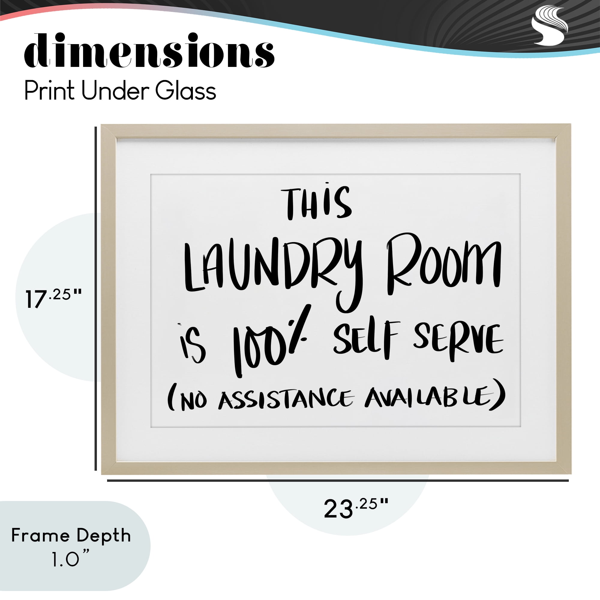 Stupell Industries Self Serve Laundry No Assistance Birch Framed Print Under Glass, design by SD Graphics Studio
