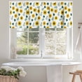 thumbnail image 4 of Farmhouse Valances for Windows Country Yellow Sunflowers Green Plam Leaves Botanical Valance Curtains Rod Pocket Bathroom Small Window Treatments for Kitchen Living Room Bedroom, 42"x12", 4 of 7