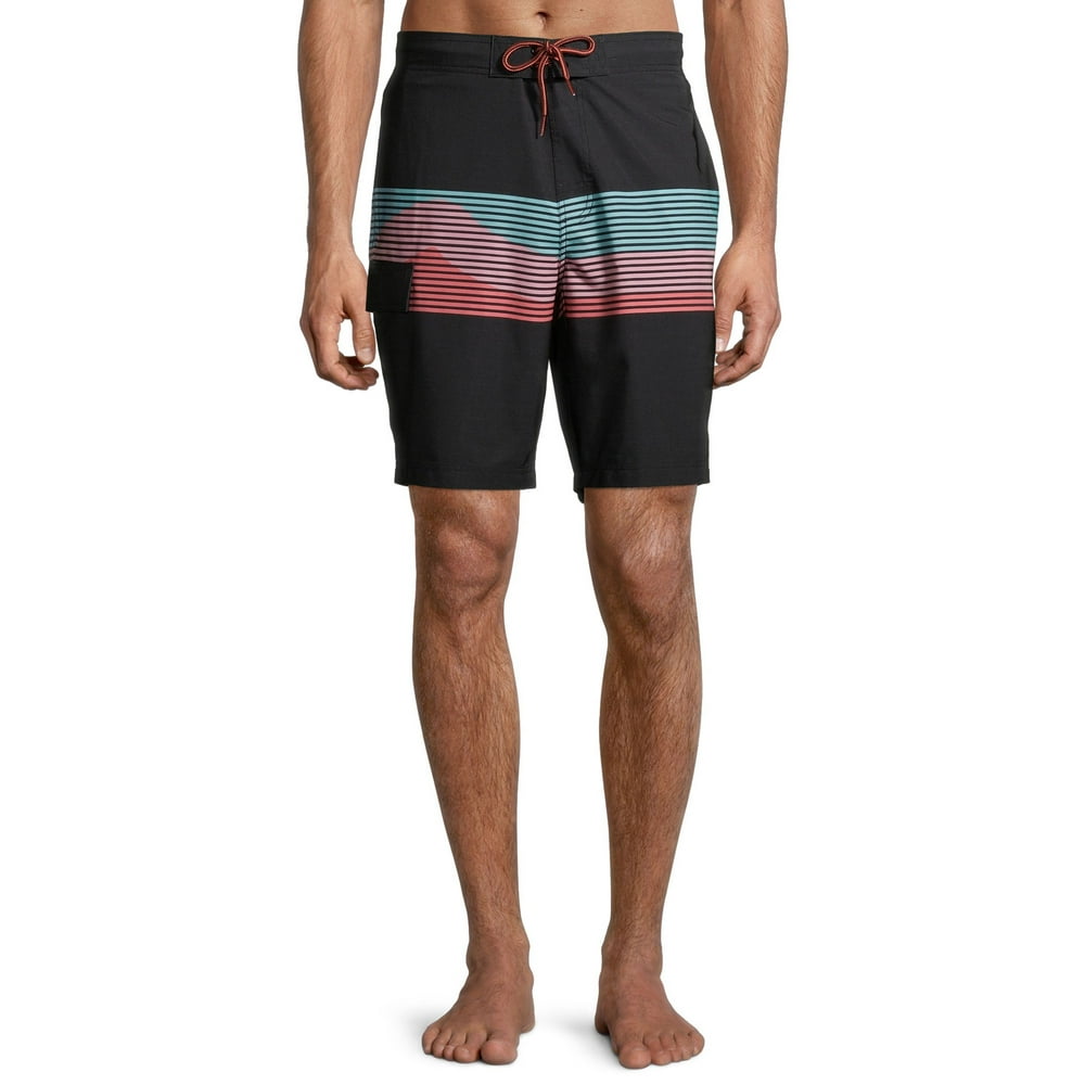 Men's and Big Men's 9" Wavelength Stripe Swim Trunk, up