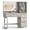 Rustic White, variant on BrooveWave 47.3in Women Makeup Vanity Desk with Mirror and LED Light and 360° Rotating Storage Shelf,Fluted Wood Vanities with Power Outlet & Dryer HolderTable